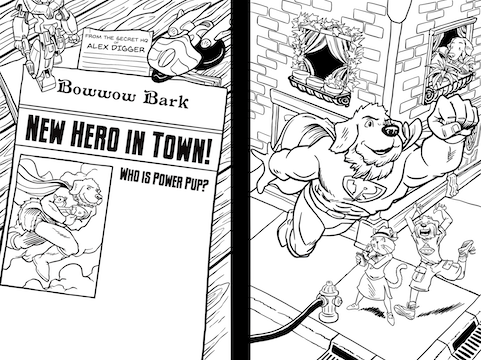 Power Pup #1: Cover Coloring Sheet